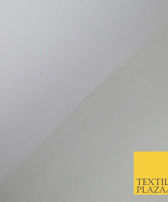 WHITE & IVORY Premium Plain Stiff Dress Net Fabric Mesh Tulle Material 60"