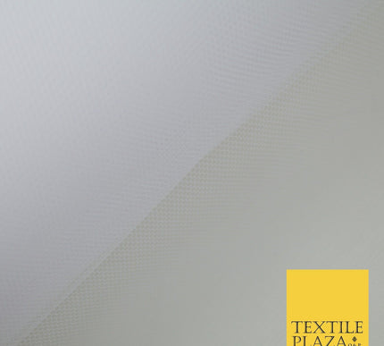 WHITE & IVORY Premium Plain Stiff Dress Net Fabric Mesh Tulle Material 60"