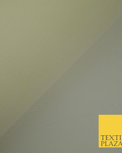 WHITE & IVORY Premium Plain Stiff Dress Net Fabric Mesh Tulle Material 60"