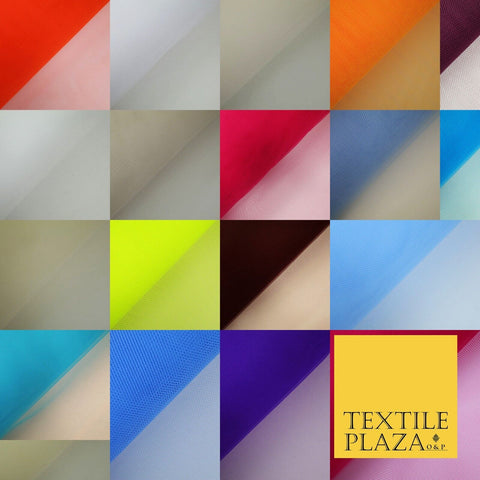 OVER 15 COLOURS - Premium Plain Stiff Dress Net Fabric Mesh Tulle Material 60"