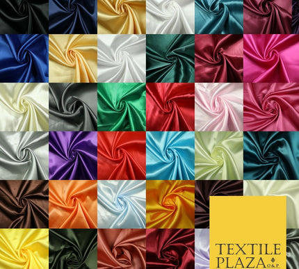 Plain Solid Smooth Shiny Lightweight Poly Satin Fabric Dress Lining Material 58"