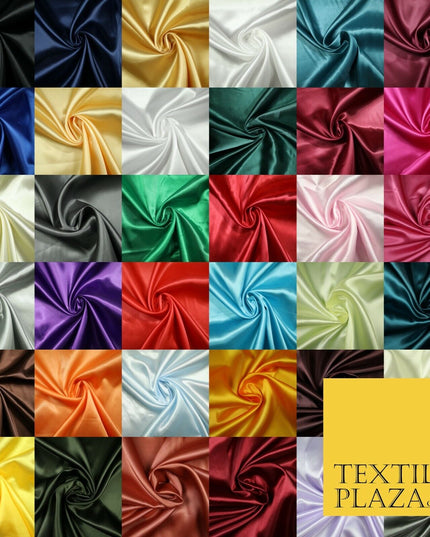 Plain Solid Smooth Shiny Lightweight Poly Satin Fabric Dress Lining Material 58"
