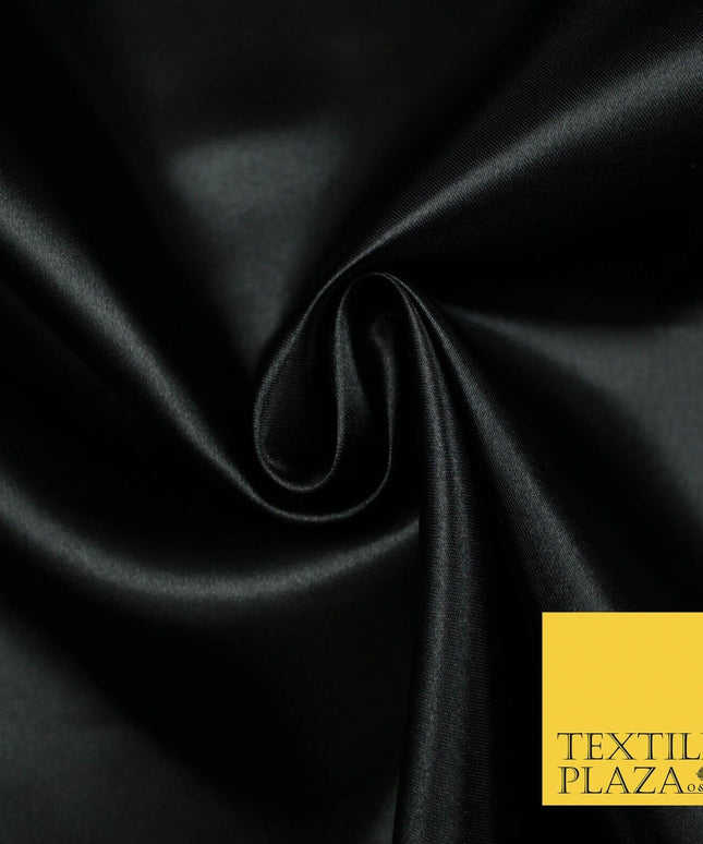 Plain Solid Smooth Shiny Lightweight Poly Satin Fabric Dress Lining Material 58"