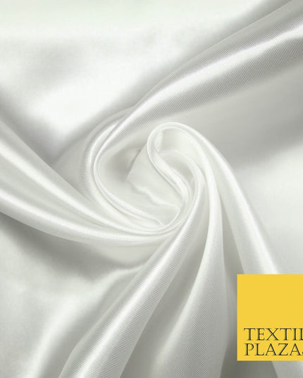 Plain Solid Smooth Shiny Lightweight Poly Satin Fabric Dress Lining Material 58"