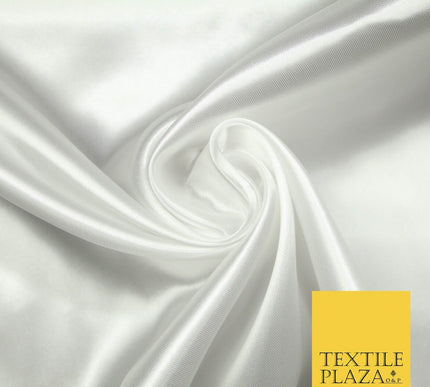 Plain Solid Smooth Shiny Lightweight Poly Satin Fabric Dress Lining Material 58"