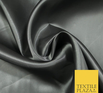 Plain Solid Smooth Shiny Lightweight Poly Satin Fabric Dress Lining Material 58"