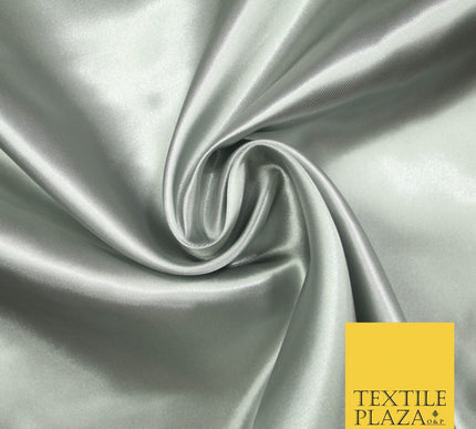 Plain Solid Smooth Shiny Lightweight Poly Satin Fabric Dress Lining Material 58"