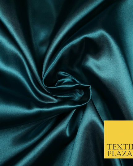 Plain Solid Smooth Shiny Lightweight Poly Satin Fabric Dress Lining Material 58"