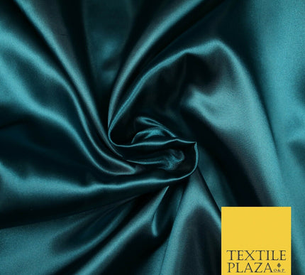 Plain Solid Smooth Shiny Lightweight Poly Satin Fabric Dress Lining Material 58"
