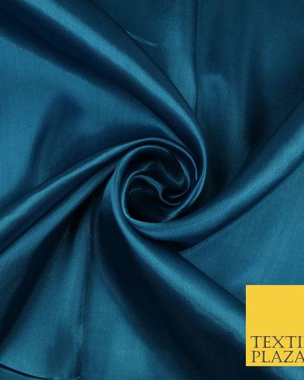 Plain Solid Smooth Shiny Lightweight Poly Satin Fabric Dress Lining Material 58"