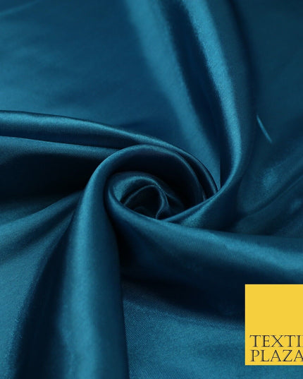 Plain Solid Smooth Shiny Lightweight Poly Satin Fabric Dress Lining Material 58"