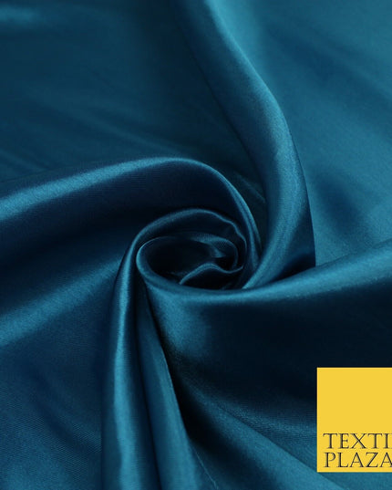 Plain Solid Smooth Shiny Lightweight Poly Satin Fabric Dress Lining Material 58"