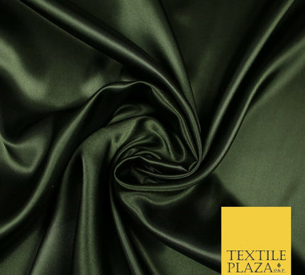 Plain Solid Smooth Shiny Lightweight Poly Satin Fabric Dress Lining Material 58"