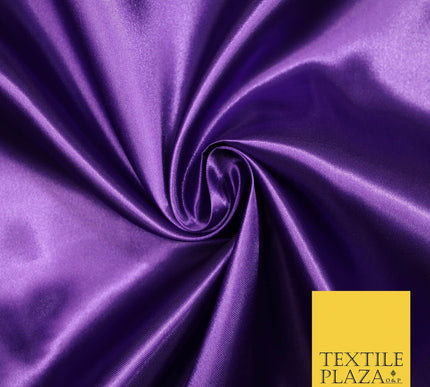 Plain Solid Smooth Shiny Lightweight Poly Satin Fabric Dress Lining Material 58"