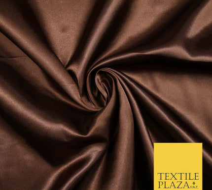 Plain Solid Smooth Shiny Lightweight Poly Satin Fabric Dress Lining Material 58"