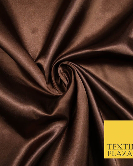 Plain Solid Smooth Shiny Lightweight Poly Satin Fabric Dress Lining Material 58"