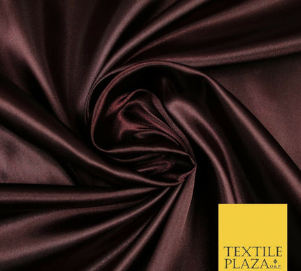 Plain Solid Smooth Shiny Lightweight Poly Satin Fabric Dress Lining Material 58"