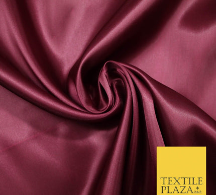 Plain Solid Smooth Shiny Lightweight Poly Satin Fabric Dress Lining Material 58"