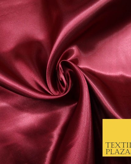 Plain Solid Smooth Shiny Lightweight Poly Satin Fabric Dress Lining Material 58"