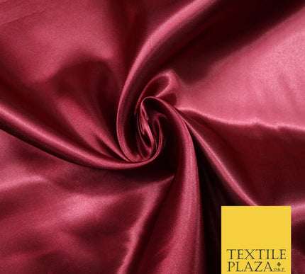 Plain Solid Smooth Shiny Lightweight Poly Satin Fabric Dress Lining Material 58"