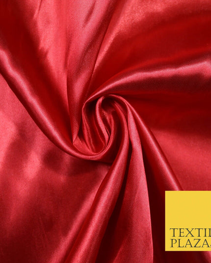 Plain Solid Smooth Shiny Lightweight Poly Satin Fabric Dress Lining Material 58"