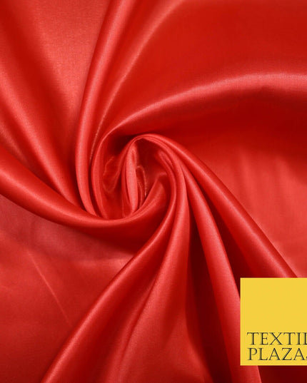 Plain Solid Smooth Shiny Lightweight Poly Satin Fabric Dress Lining Material 58"
