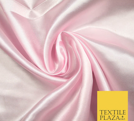 Plain Solid Smooth Shiny Lightweight Poly Satin Fabric Dress Lining Material 58"