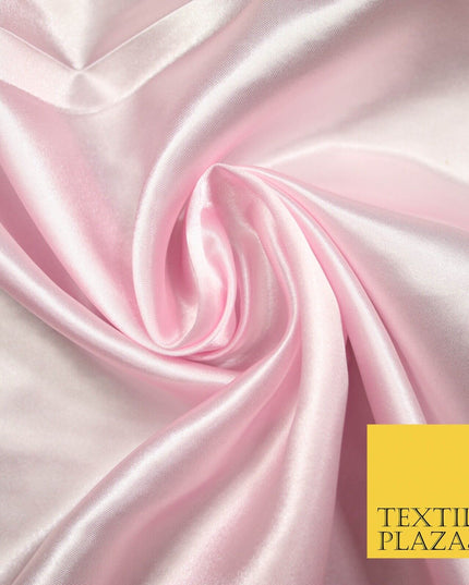 Plain Solid Smooth Shiny Lightweight Poly Satin Fabric Dress Lining Material 58"