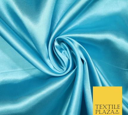 Plain Solid Smooth Shiny Lightweight Poly Satin Fabric Dress Lining Material 58"