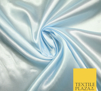 Plain Solid Smooth Shiny Lightweight Poly Satin Fabric Dress Lining Material 58"