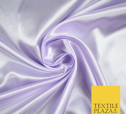 Plain Solid Smooth Shiny Lightweight Poly Satin Fabric Dress Lining Material 58"