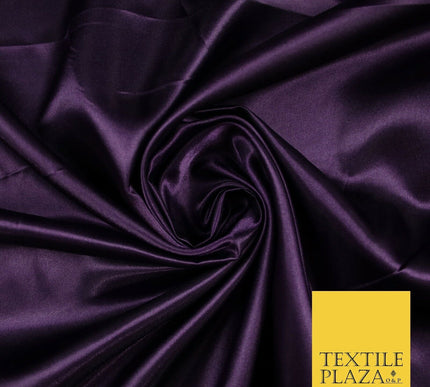 Plain Solid Smooth Shiny Lightweight Poly Satin Fabric Dress Lining Material 58"