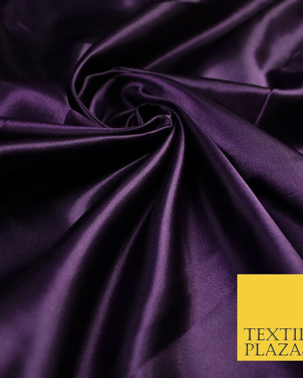 Plain Solid Smooth Shiny Lightweight Poly Satin Fabric Dress Lining Material 58"