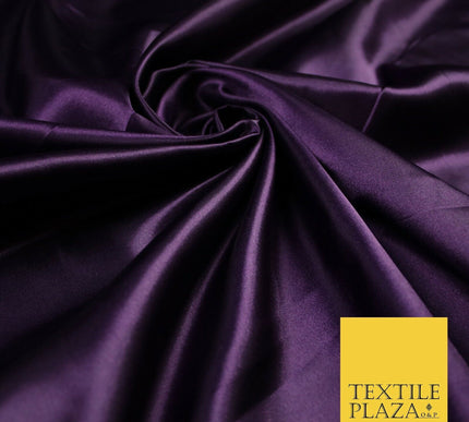 Plain Solid Smooth Shiny Lightweight Poly Satin Fabric Dress Lining Material 58"