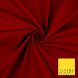 LUXURY CHERRY RED STRETCH COTTON SATEEN FABRIC Plain Stretch Dress Fabric 8583