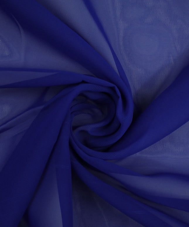 ROYAL BLUE / GREEN Plain Organza Feel Chiffon Georgette Sheer Dress Fabric 58"