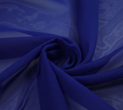 ROYAL BLUE / GREEN Plain Organza Feel Chiffon Georgette Sheer Dress Fabric 58"