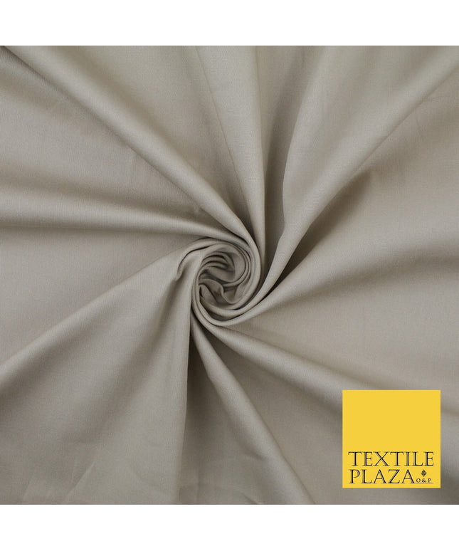 STONE BEIGE Stretch Cotton Drill Fabric Twill Uniform Work 56" 8585