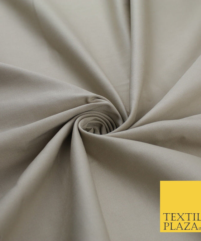 STONE BEIGE Stretch Cotton Drill Fabric Twill Uniform Work 56" 8585