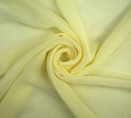 Cream Plain Soft Fine Georgette Chiffon Sheer Dress Fabric 58" Wide 8698