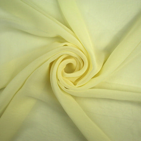 Cream Plain Soft Fine Georgette Chiffon Sheer Dress Fabric 58" Wide 8698