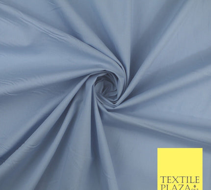 LUXURY SKY BLUE STRETCH COTTON SATEEN FABRIC Plain Stretch Dress Fabric 8582