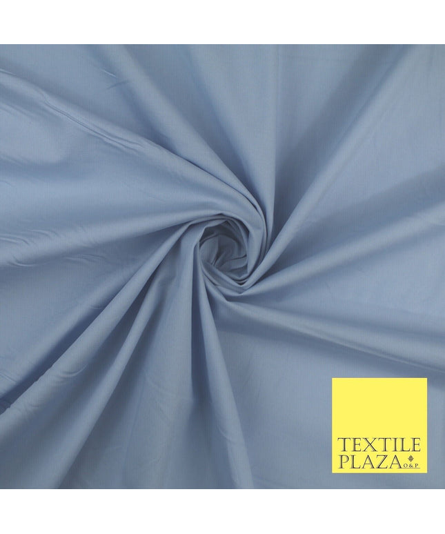 LUXURY SKY BLUE STRETCH COTTON SATEEN FABRIC Plain Stretch Dress Fabric 8582