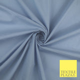 LUXURY SKY BLUE STRETCH COTTON SATEEN FABRIC Plain Stretch Dress Fabric 8582