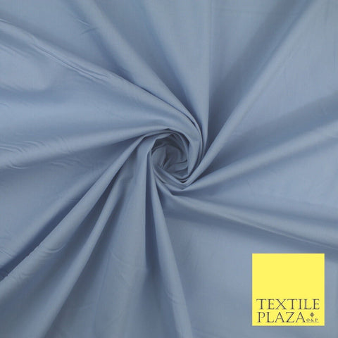 LUXURY SKY BLUE STRETCH COTTON SATEEN FABRIC Plain Stretch Dress Fabric 8582