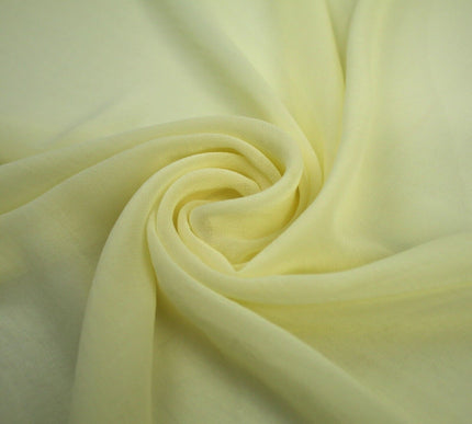Cream Plain Soft Fine Georgette Chiffon Sheer Dress Fabric 58" Wide 8698