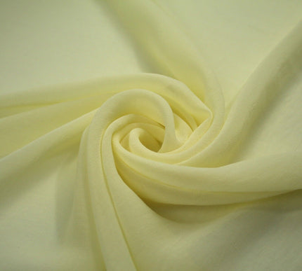 Cream Plain Soft Fine Georgette Chiffon Sheer Dress Fabric 58" Wide 8698