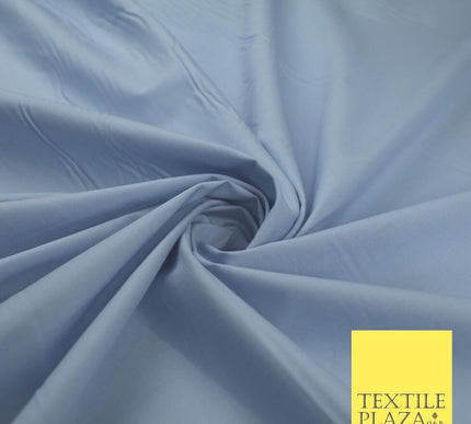 LUXURY SKY BLUE STRETCH COTTON SATEEN FABRIC Plain Stretch Dress Fabric 8582