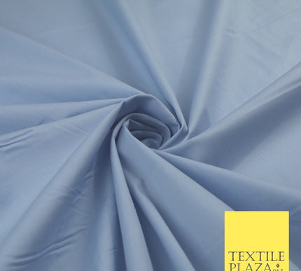 LUXURY SKY BLUE STRETCH COTTON SATEEN FABRIC Plain Stretch Dress Fabric 8582