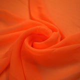 Flo Orange Plain Ultra Fine Georgette Chiffon Sheer Dress Fabric 58" Wide 8697